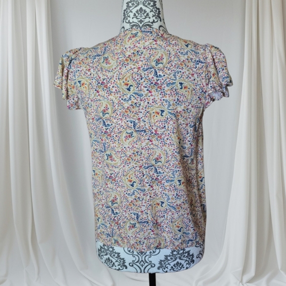 Indi & Cold flutter sleeve paisley floral blouse size small - Picture 2 of 13